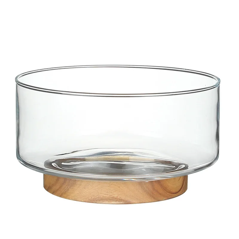 Kitchen Gadgets Japanese - Glazen fruitbordhouder in Japanse stijl, houten