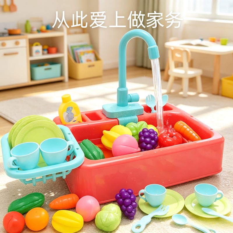 Kitchen Gadgets Kids - Keukenspeelgoed Plastic Afwasbak Set, Kinderen Simulatie