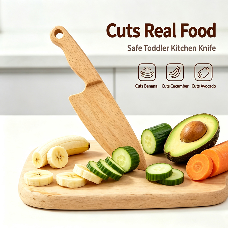 Kitchen Gadgets Kids - Houten kindermes voor koken Leuke vis