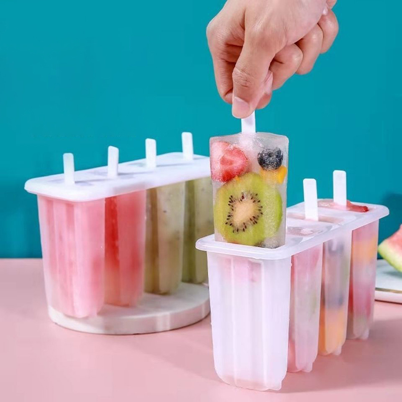 Kitchen Gadgets Kids - Nieuw # 4-delige ijslollyvorm, doe-het-zelf ijsmachine,