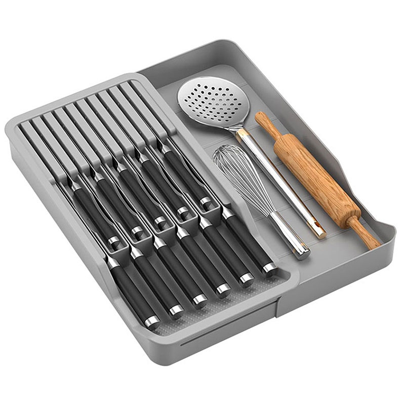 Kitchen Gadgets Hacks - Messenblokhouder Met Uitbreidbaar Organizer Opbergblad Voor